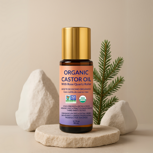 Vedex™ Organic Golden Castor Oil Roll-On with Rose Quartz 1.7oz
