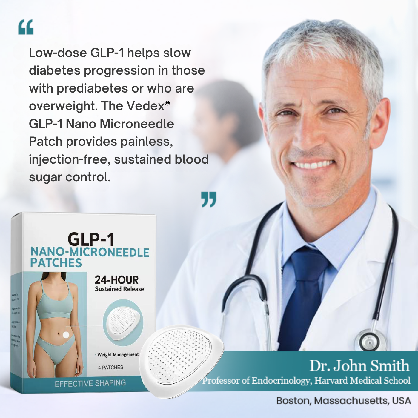 Vedex™ GLP-1 Nano-Microneedle Patches